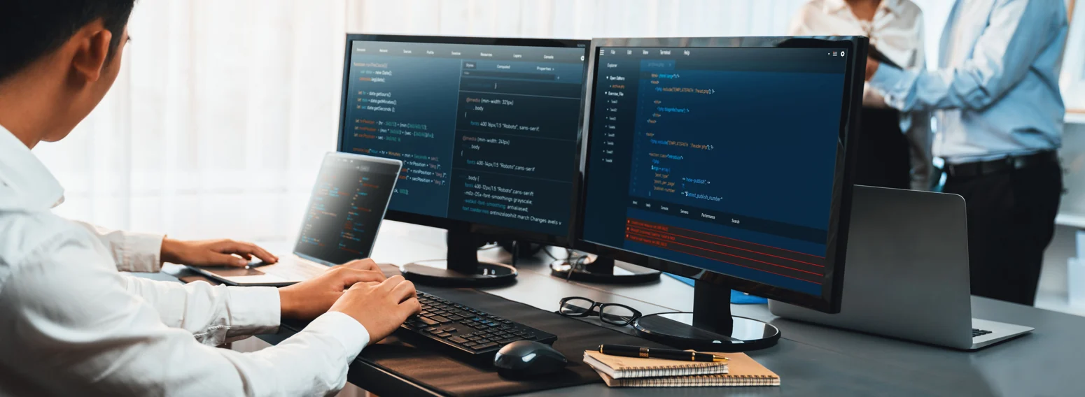 Softwareentwicklung am Bildschirm; Motiv aus der MPdigital